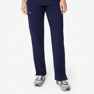 Figs Kade Cargo Scrub Pants in Navy - Large Petite